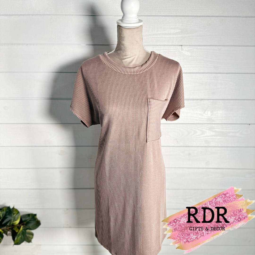 Acorn Ribbed Mini T-Shirt Dress