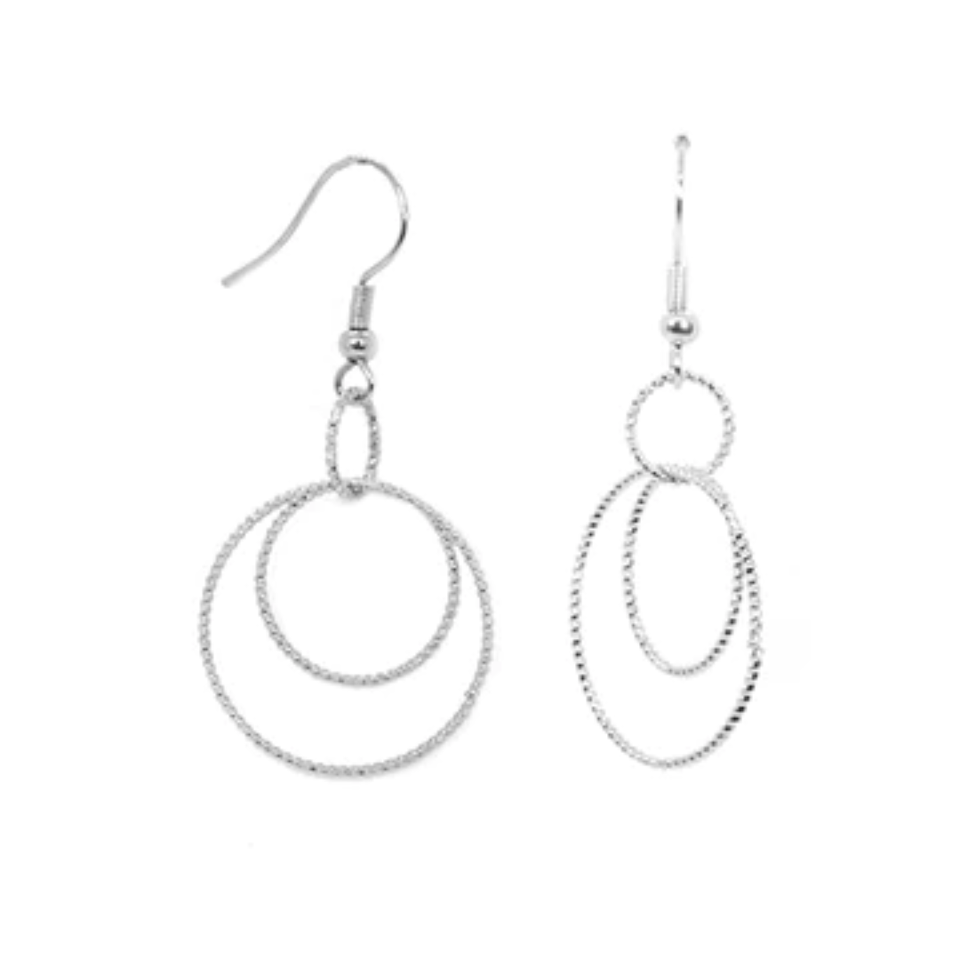Silver Double Hoop Earrings