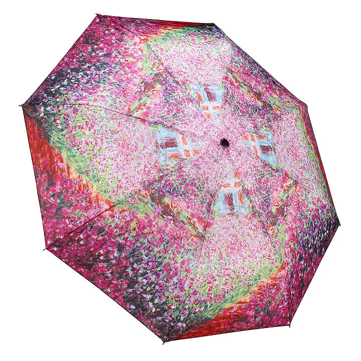 Monet's Garden Reverse Close Folding Umbrella
