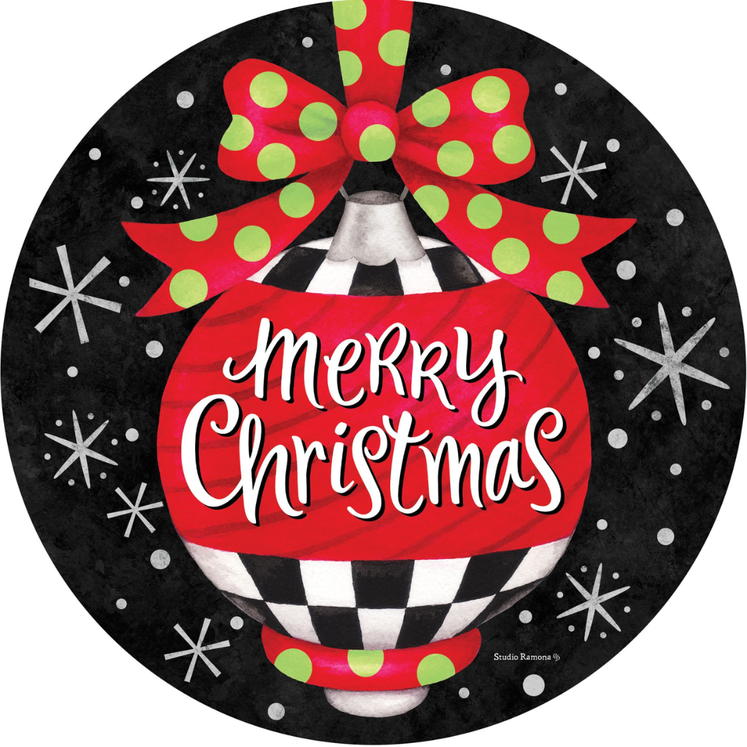 Merry Christmas Elegant Hang Around Ornament - Door Hanger