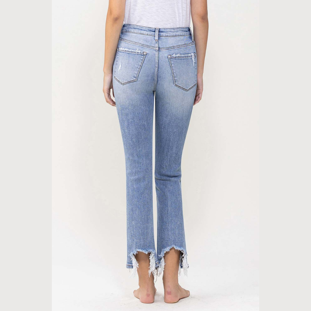 Vervet High Rise Kick Flare Distressed Jeans