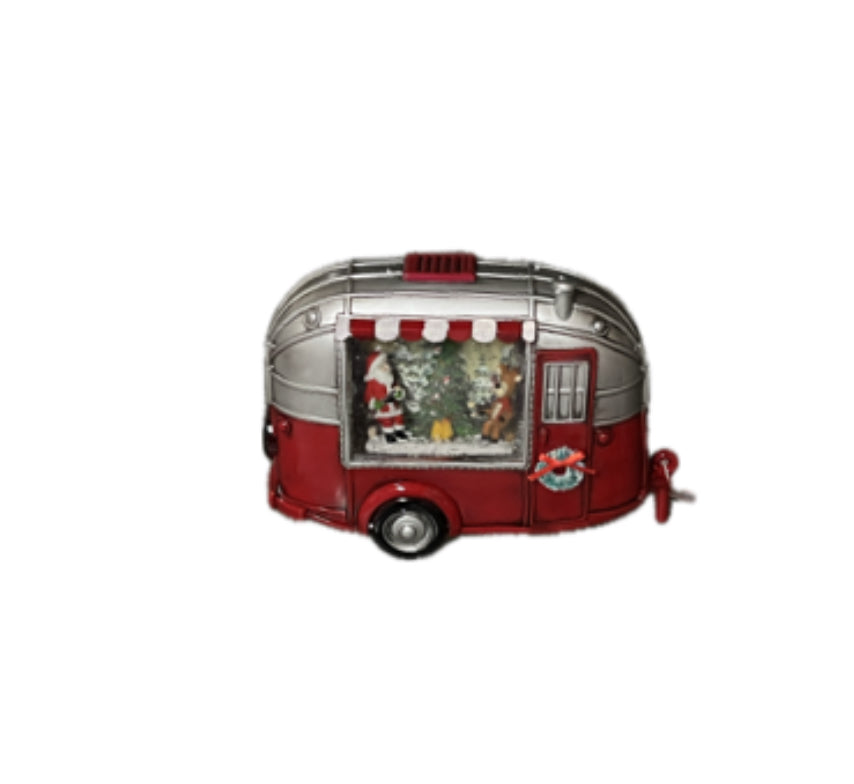 globe camper LED Swirl Santa Camper Water Globe, 6.5