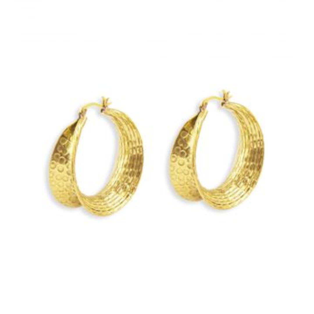 Bundled Sun Rays Gold Tone Earrings