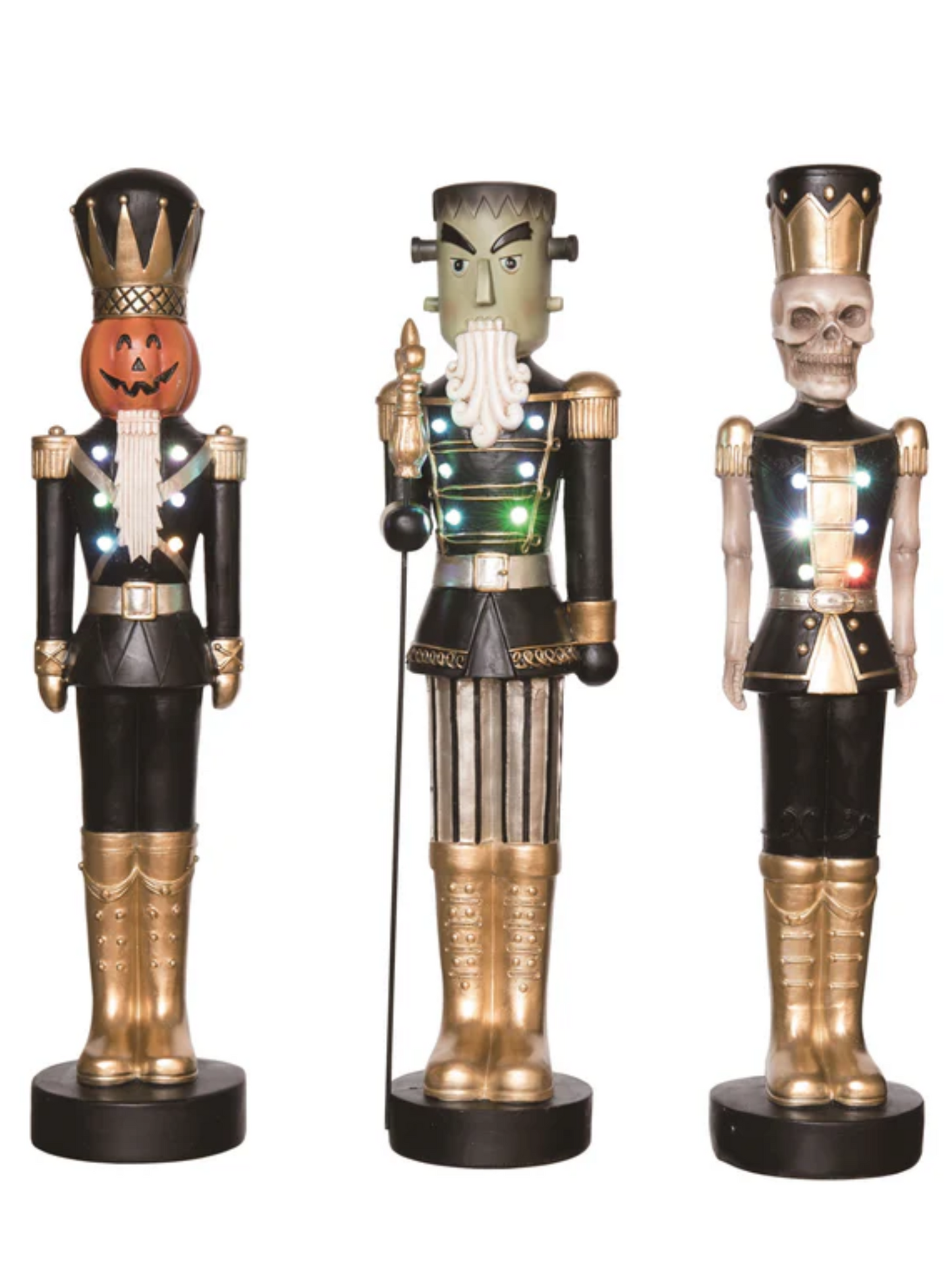 Resin Light Up Halloween Nutcracker Decor