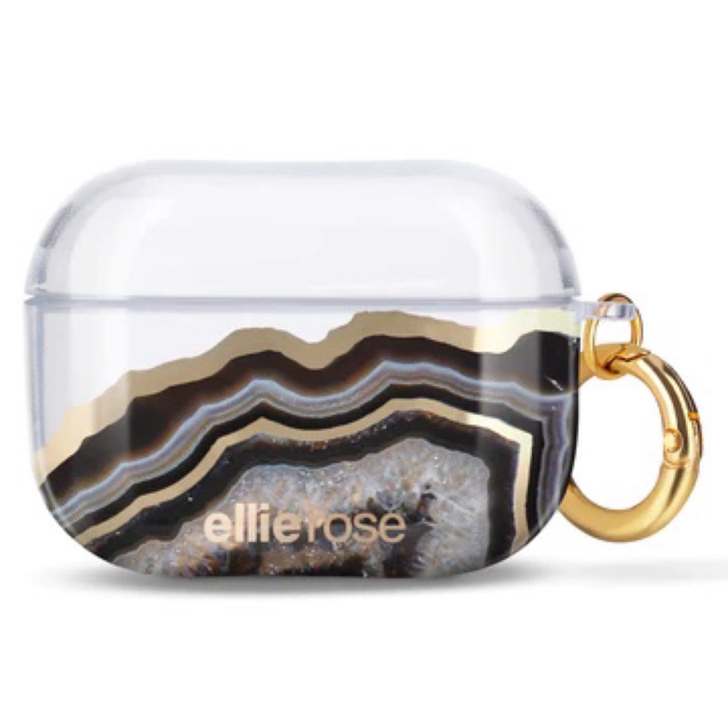 Airpods Pro Case Black & Gold Agate