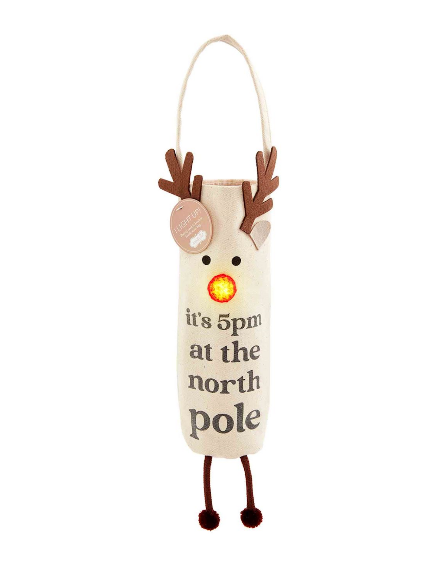Mud Pie Christmas Light Up Xmas Wine Bag