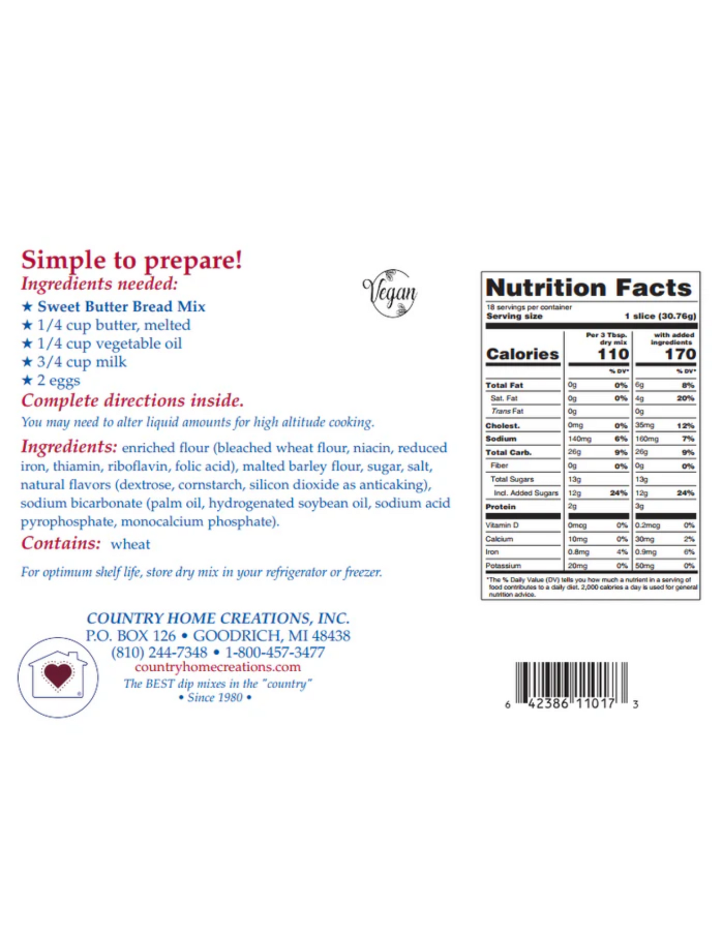 Country Home Creations Bread Mix