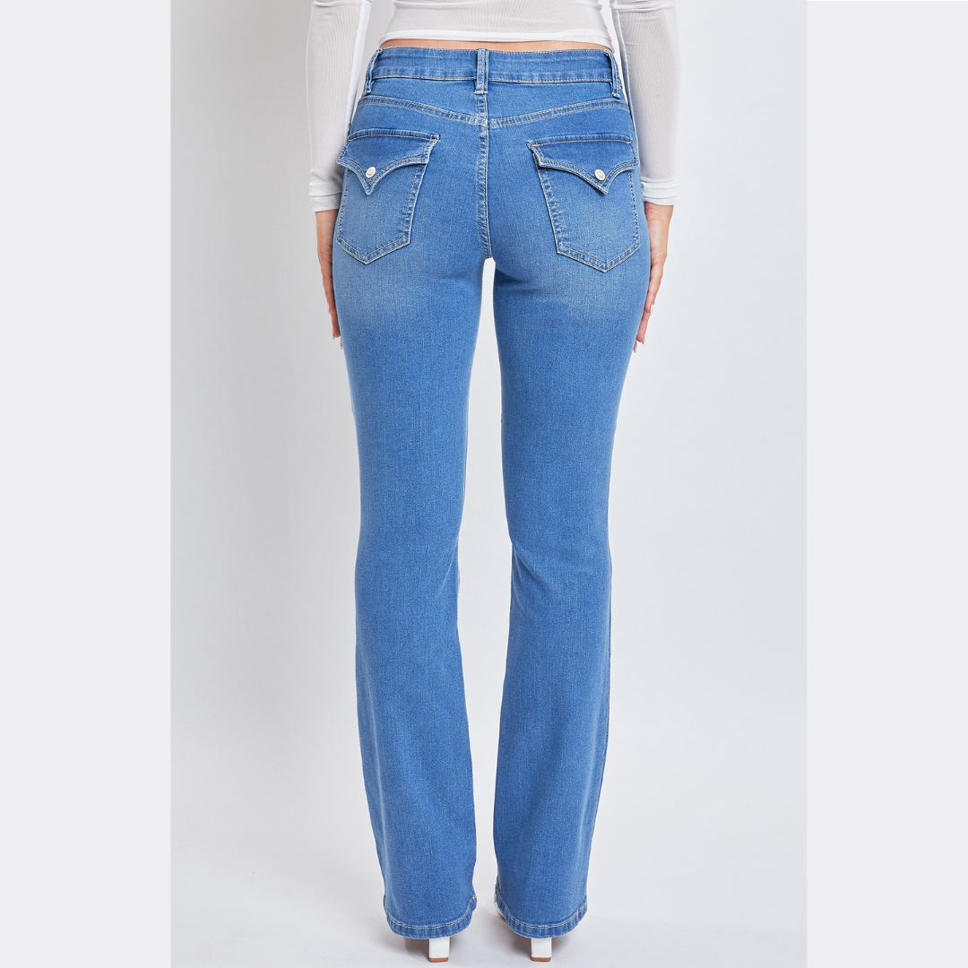 Sustainable Mid Rise Boot Cut Jeans