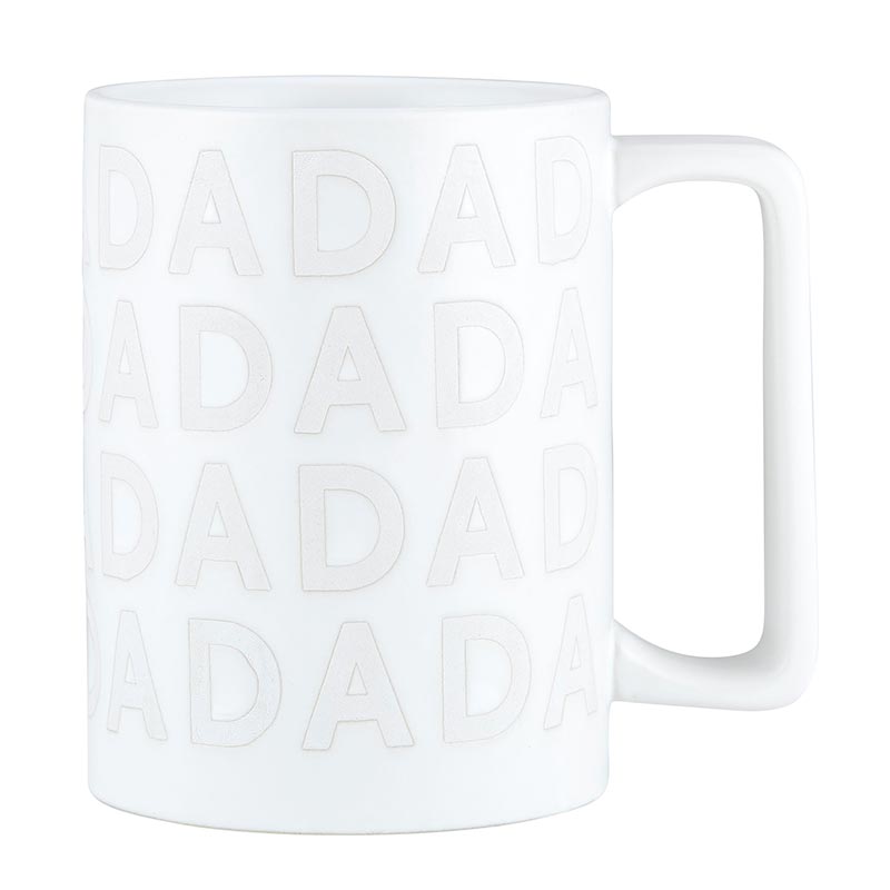 White Ceramic Embossed Mug