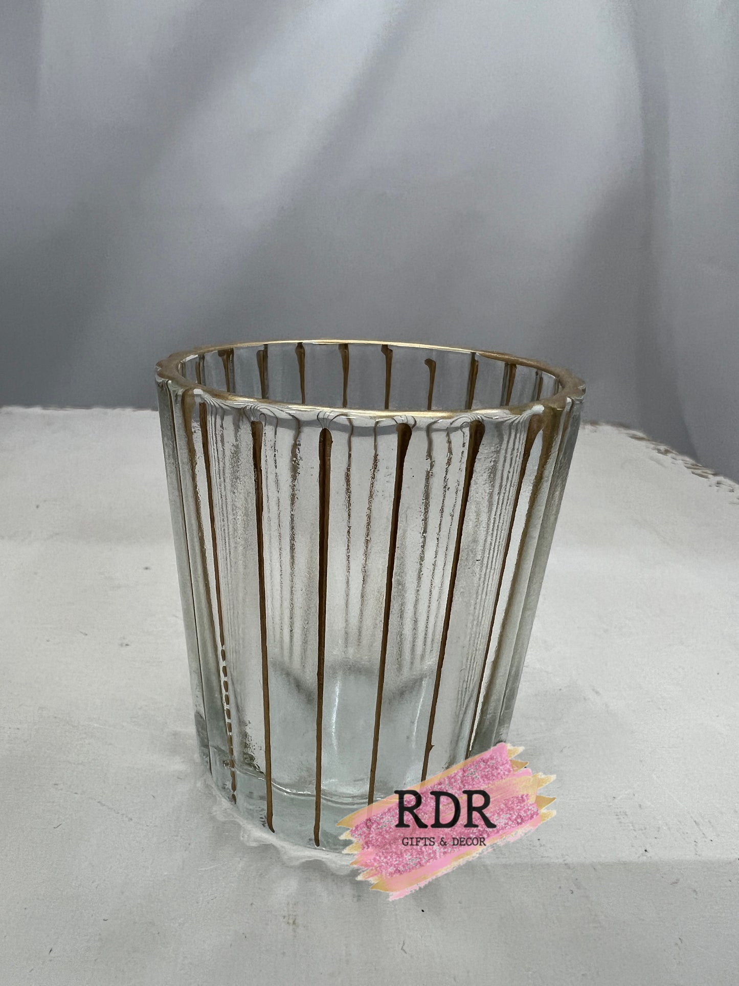 Gold Trimmed Tea Light Candle Holders