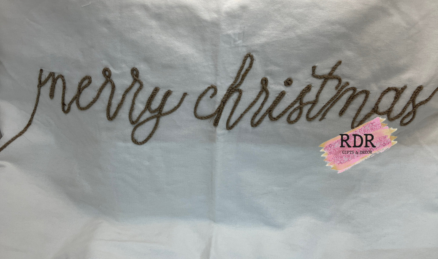 White Merry Christmas Table Runner