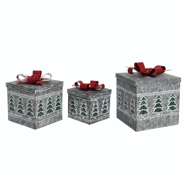 Metal Christmas Present Boxes With Removable Lid