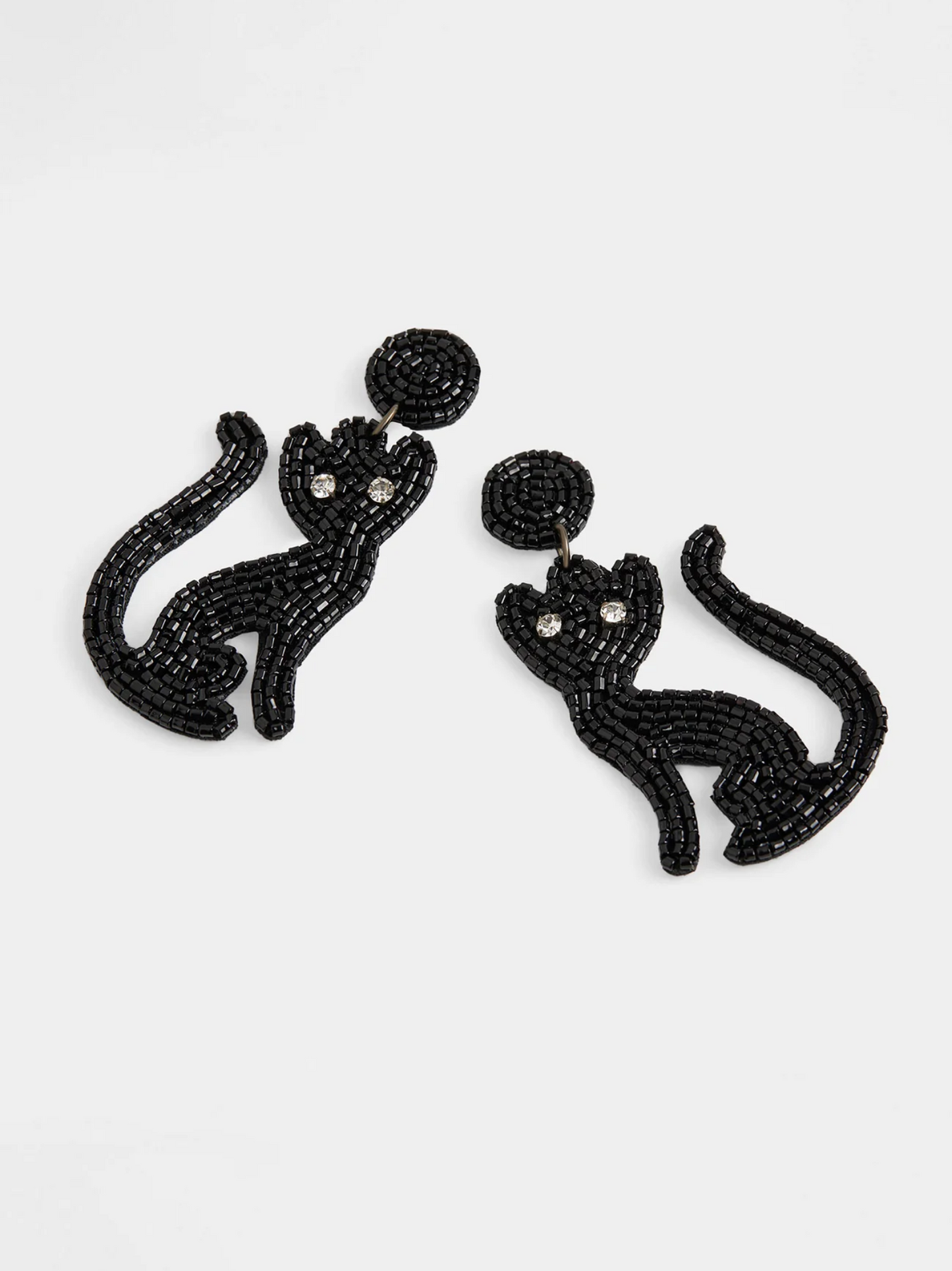 Black Cat Beaded Earrings