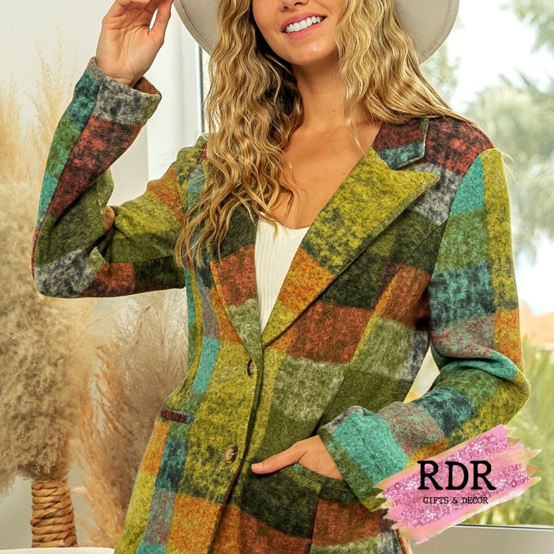 Vintage Brushed Check Blazer