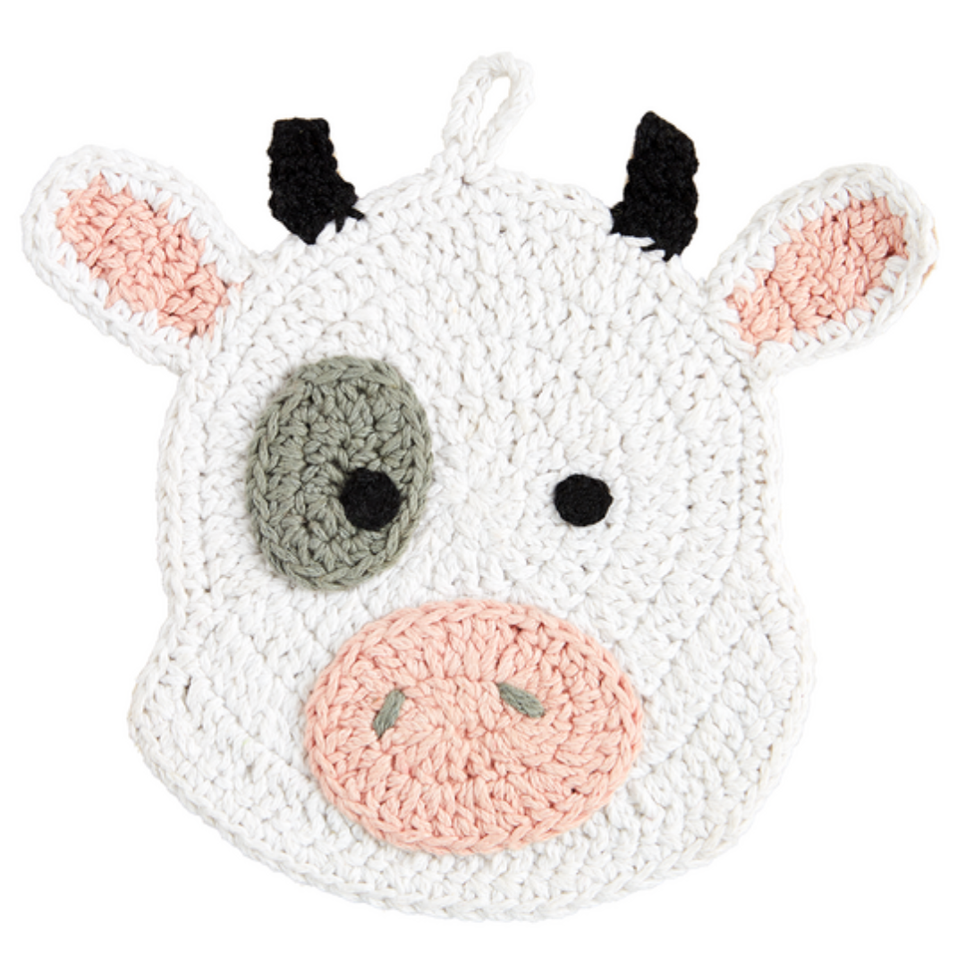 Mud Pie Farm Animal Crochet Trivet