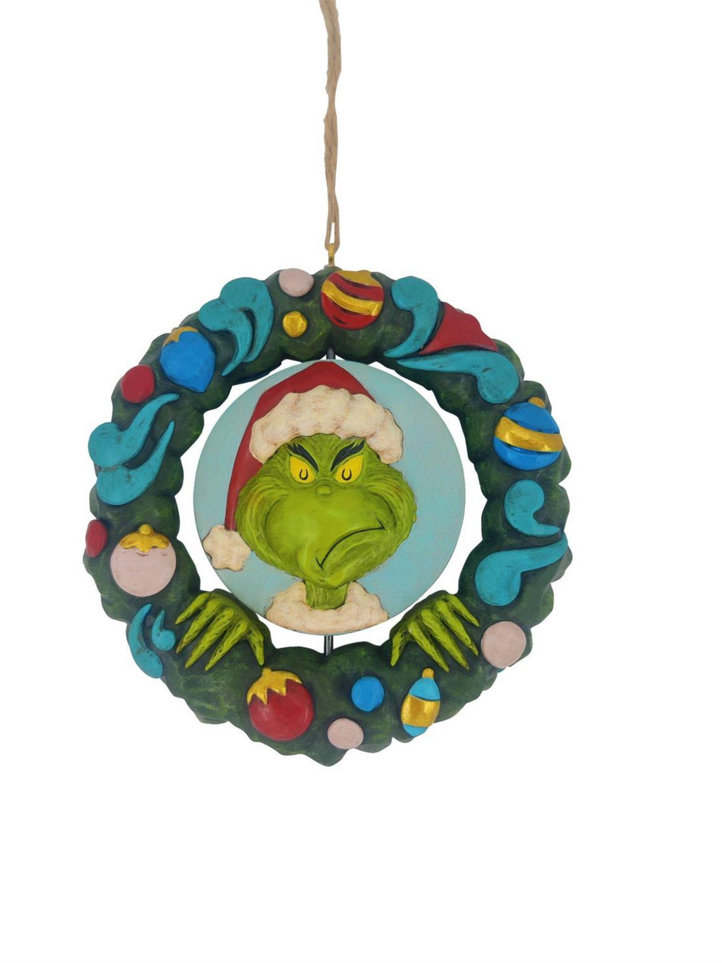 Grinch Wreath Ornament- Double Sided