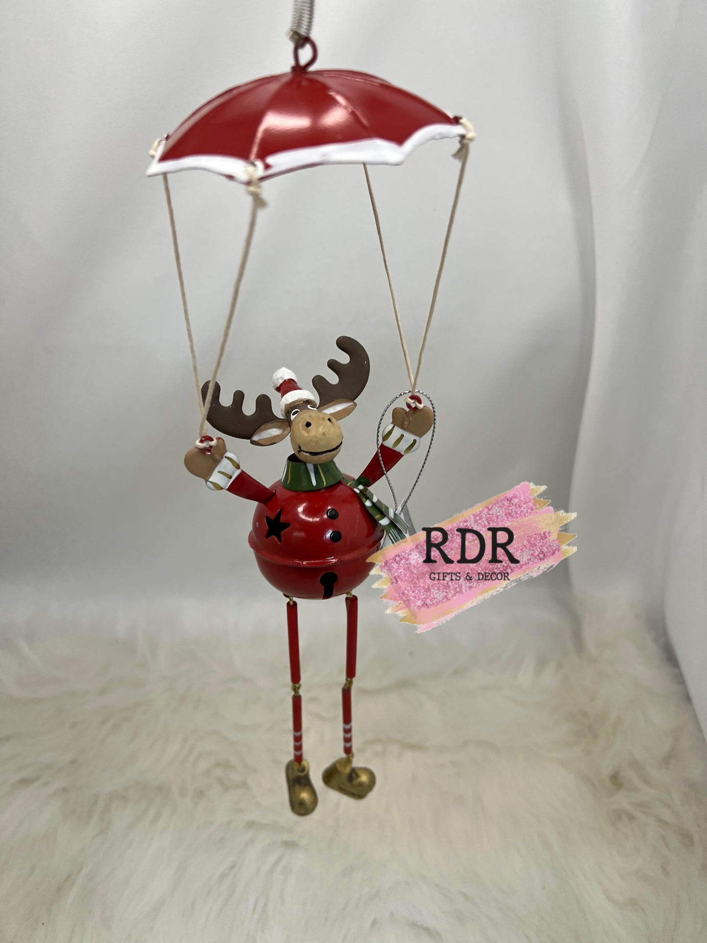 Santa Parachuting Spring Ornament