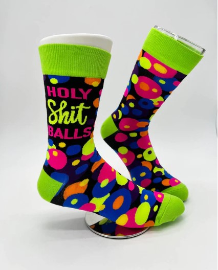 Funny Holy Shit Balls Ladies' Novelty Crew Socks