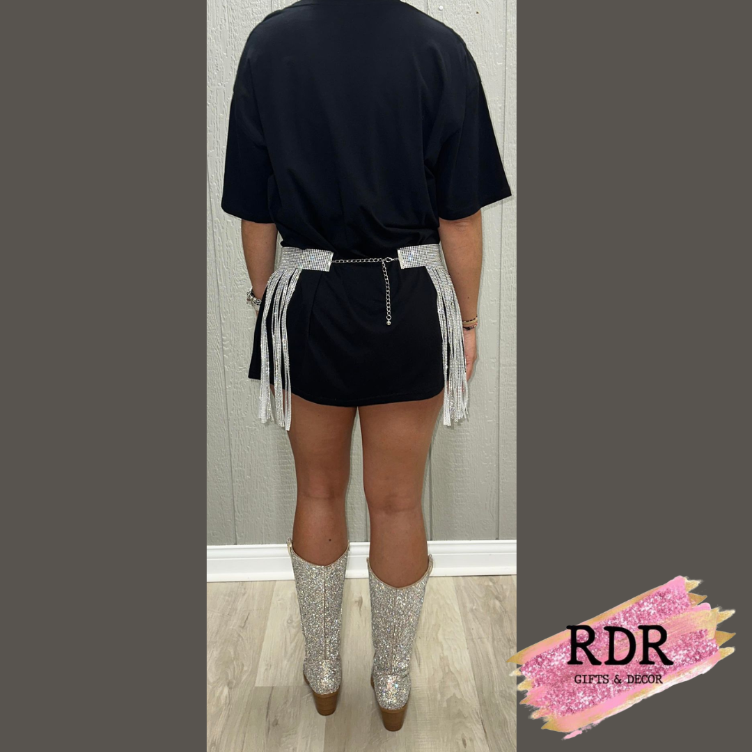 Concert Rhinestone Fringe Belt