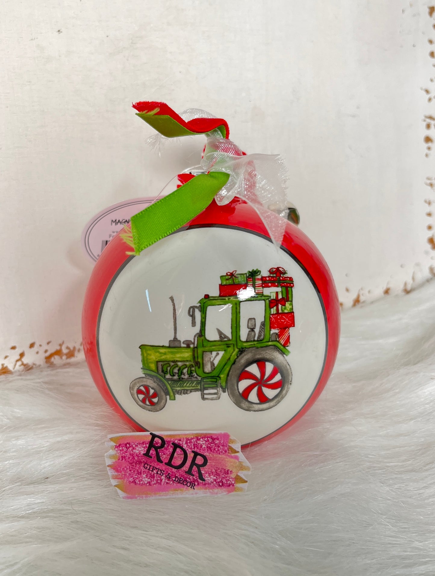Tractor Spreading Holiday Cheer Ornament