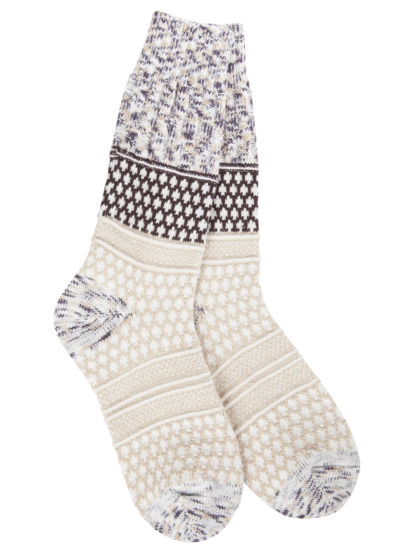 Weekend Gallery Textured Crew- Cookie Dough Multi