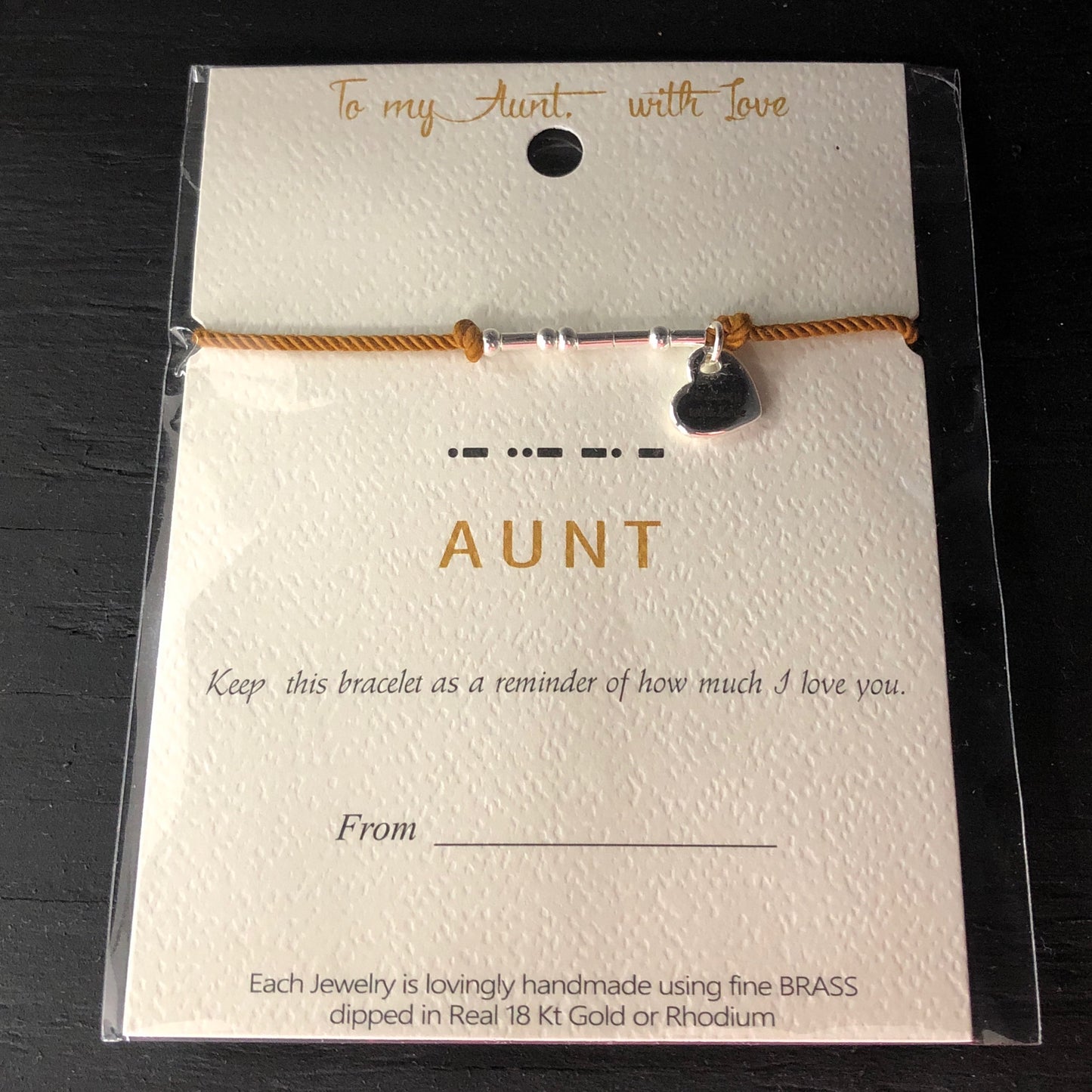 Aunt Morse Code Bracelet