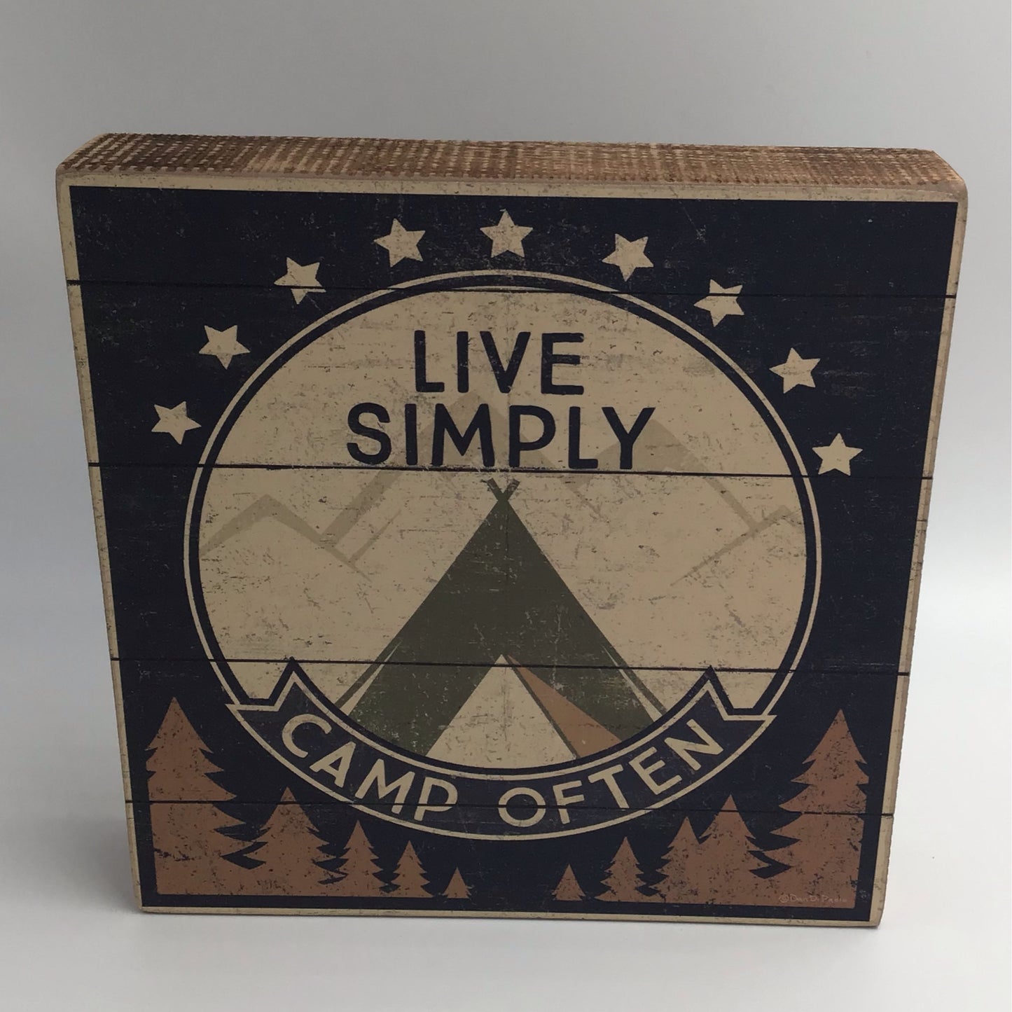 Live Simply Camp Often Box Sign