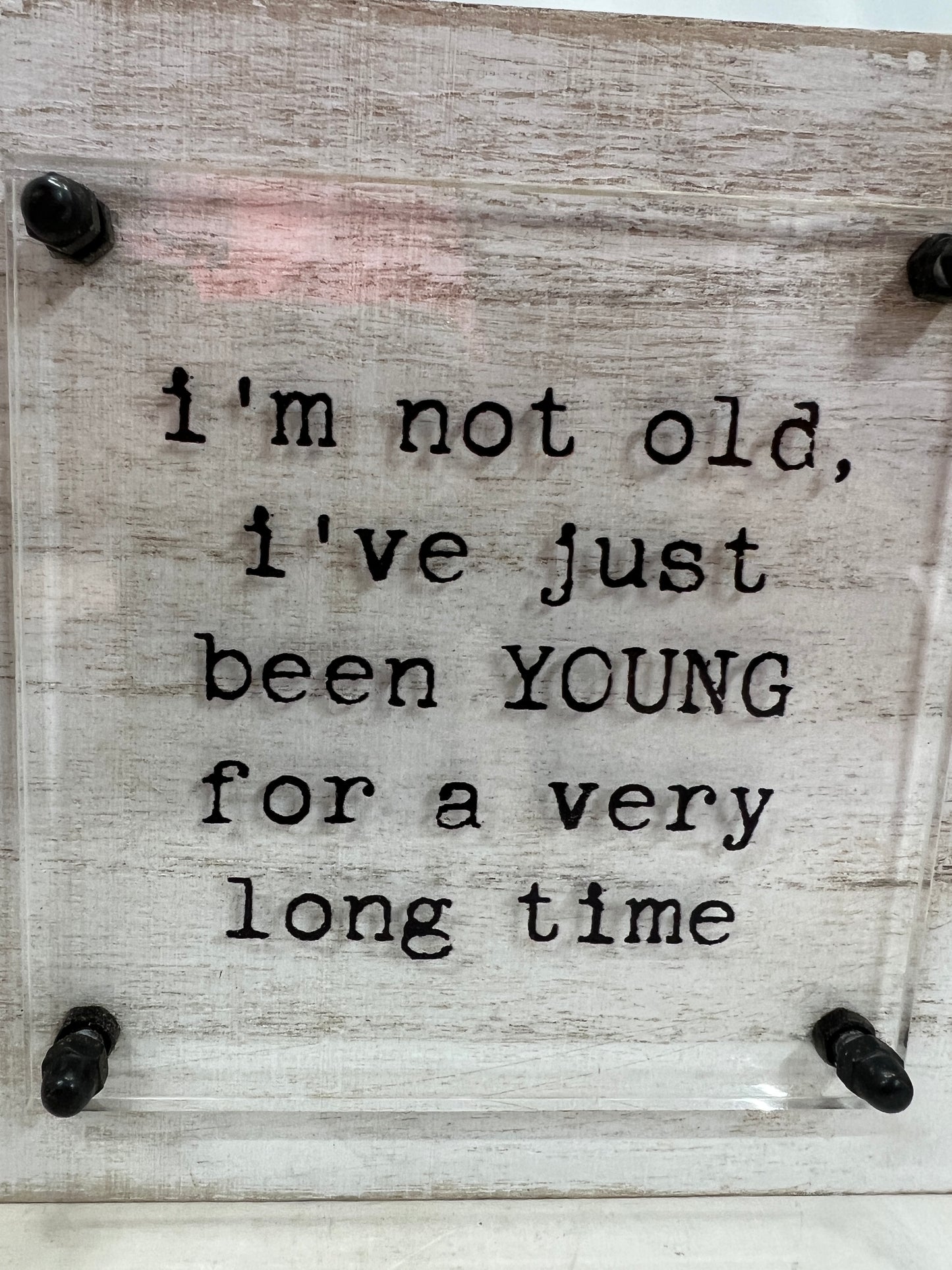 6" Square Acrylic & Wood Box Sign