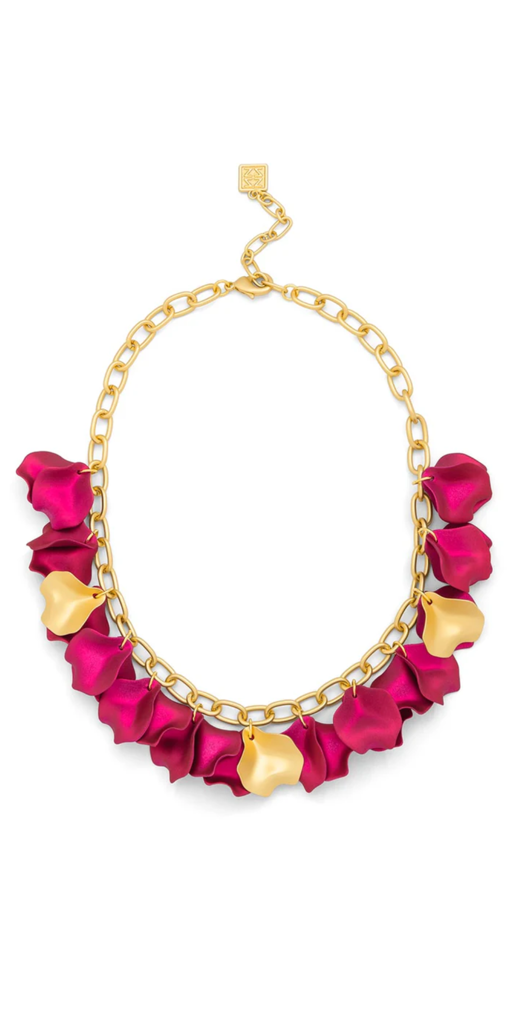 Metallic Resin Petal Collar Link Necklace
