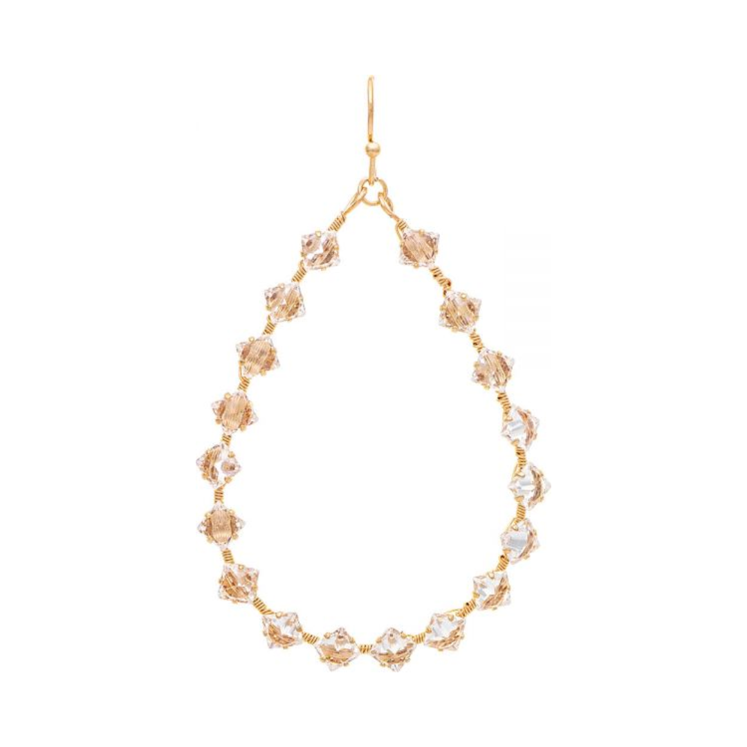 Crystal Threaded Edge Teardrop Earrings