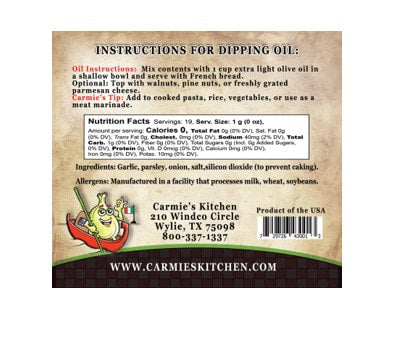 Carmie's Kitchen Toasted Garlic For Dipping Oil