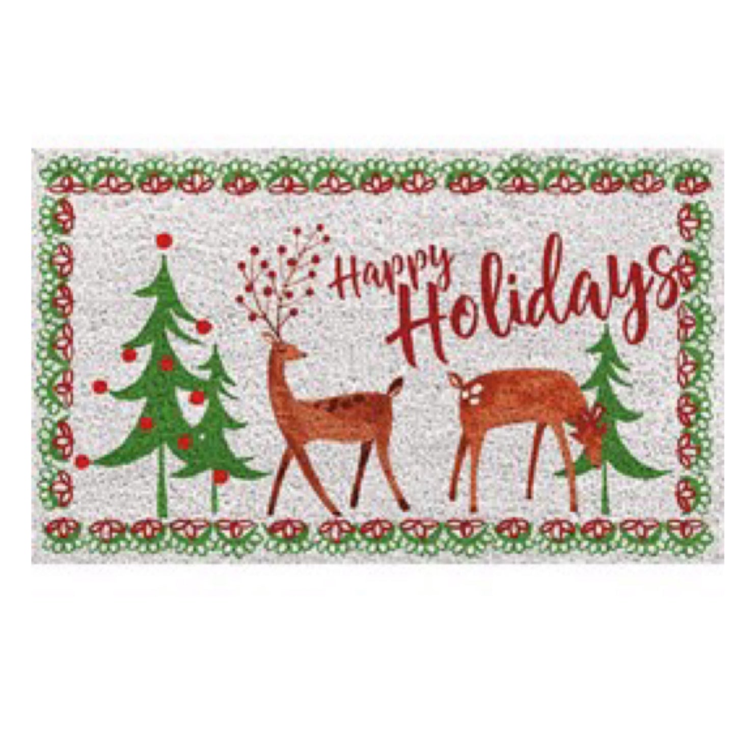 Whimsy Coir Happy Holidays Doormat
