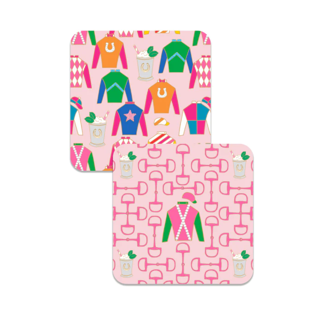 Derby Party Double-Sided Thick Paper Coasters (Set of 8)