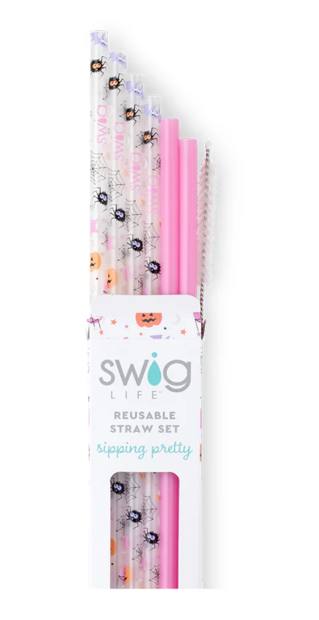Fall & Halloween Swig Reusable Straws + Cleaning Brush