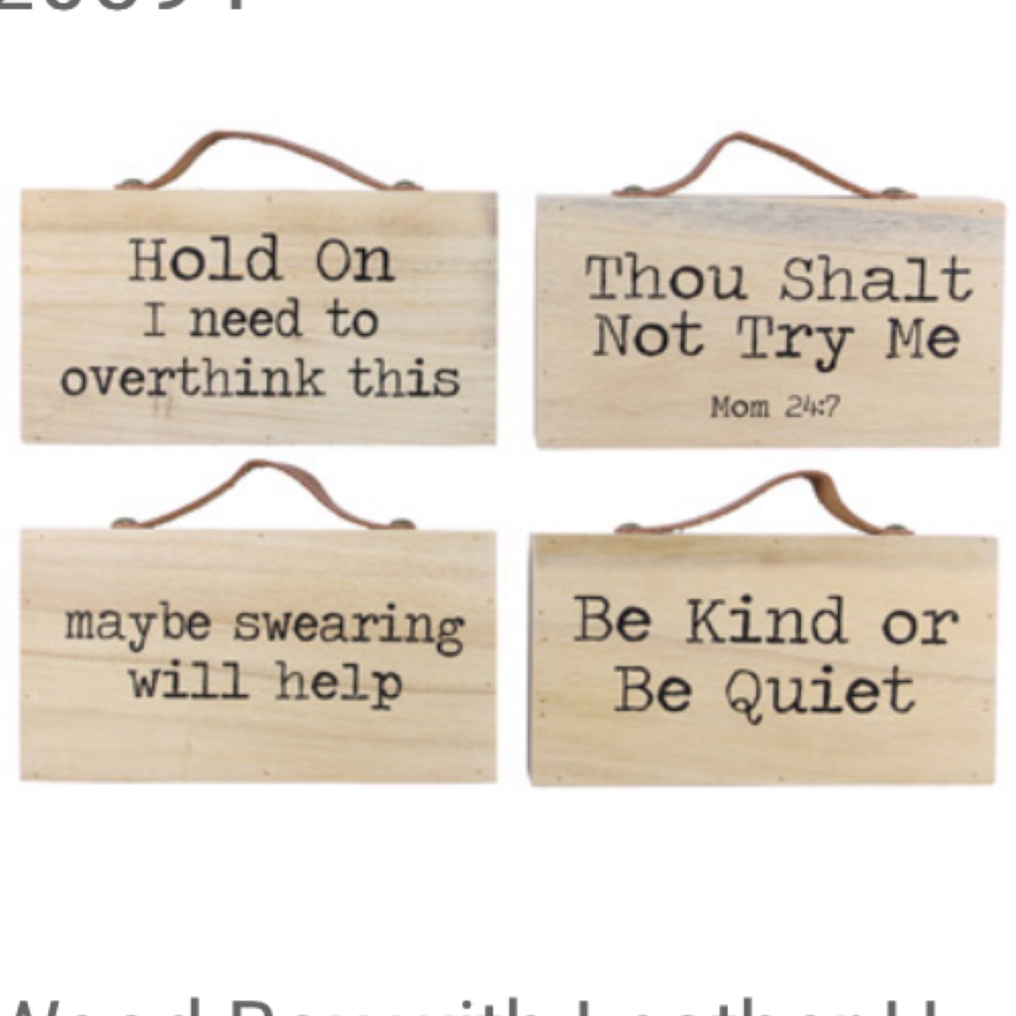 Wood Box With Leather Handle Tabletop/wall Sign