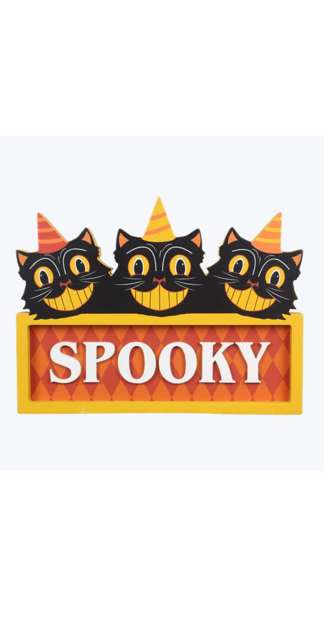 Wooden Spooky Cat Tabletop Sign