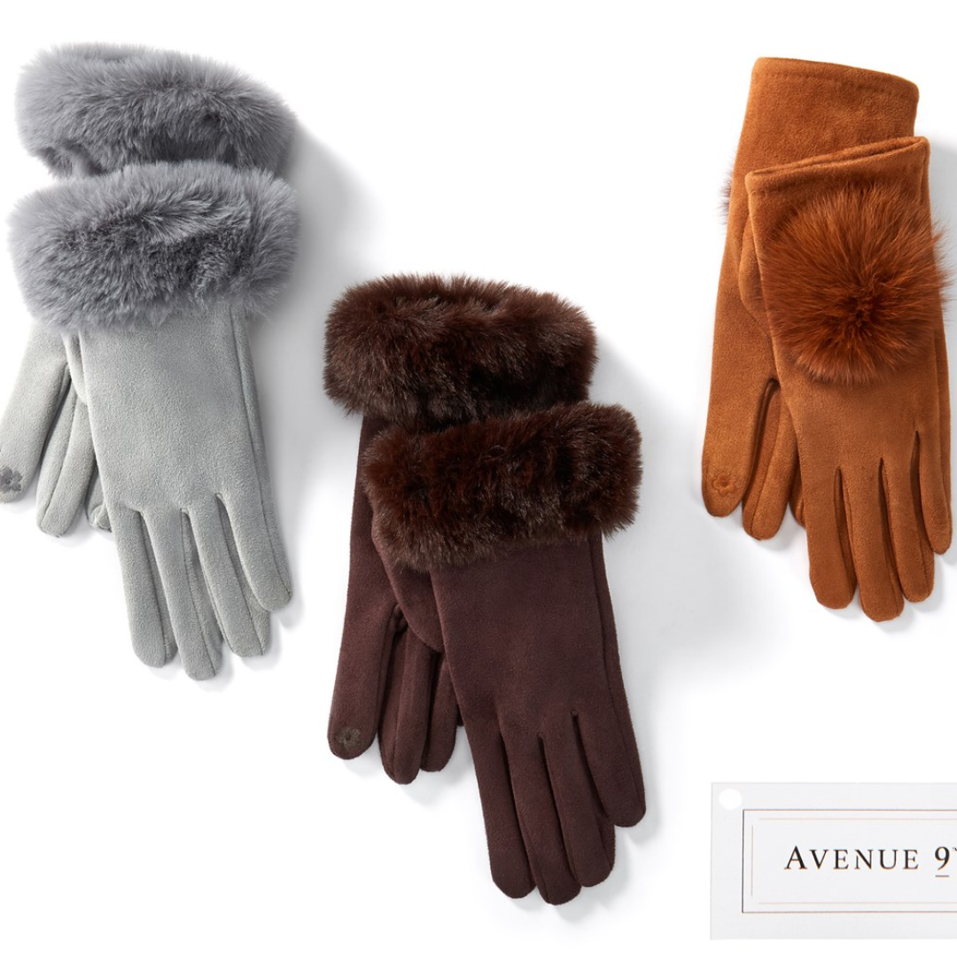 Faux Fur Texting Gloves