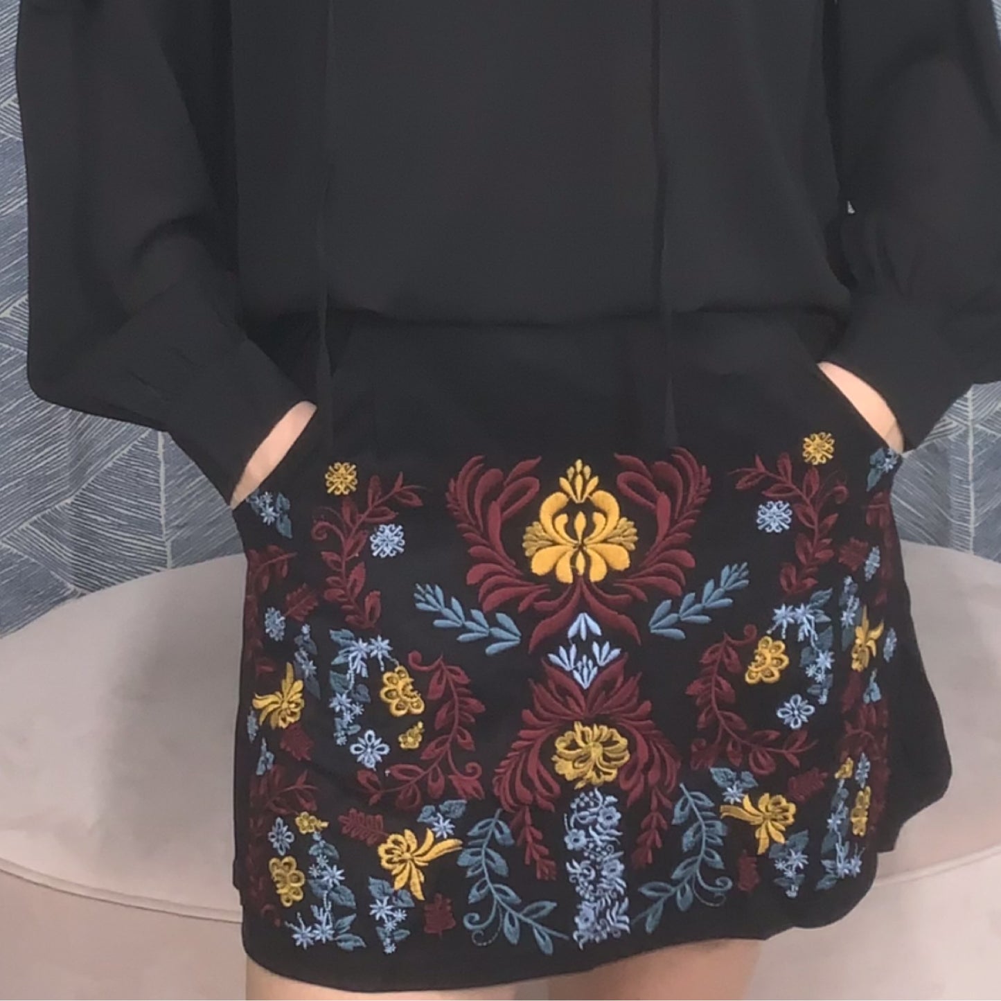 Black Embroidery Skirt