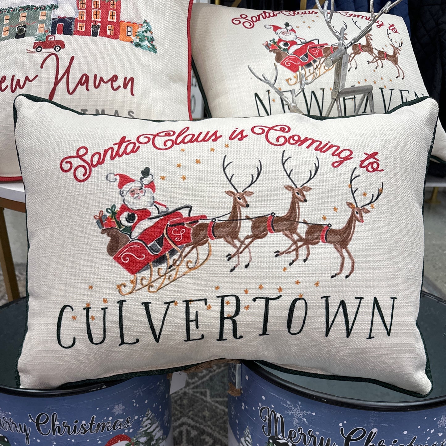 Santa Claus Is Coming Hometown Pillow