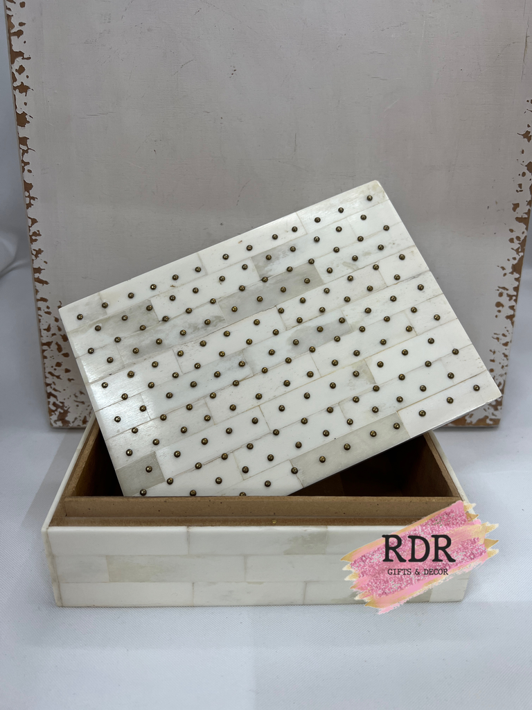 Ivory Bone and Brass Jewelry Box
