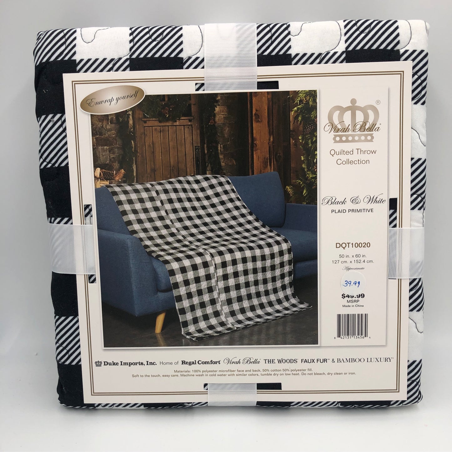 Black & White Plaid Primitive Quilt