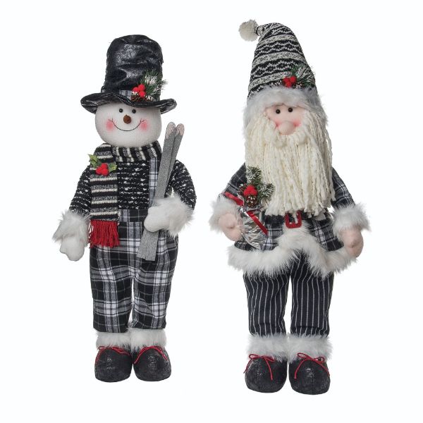 Tall Plush Dark Plaid Santa Or Snowman