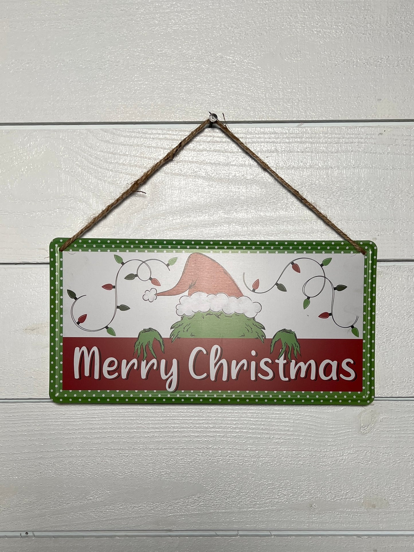 Horizontal Tin Merry Christmas Sign