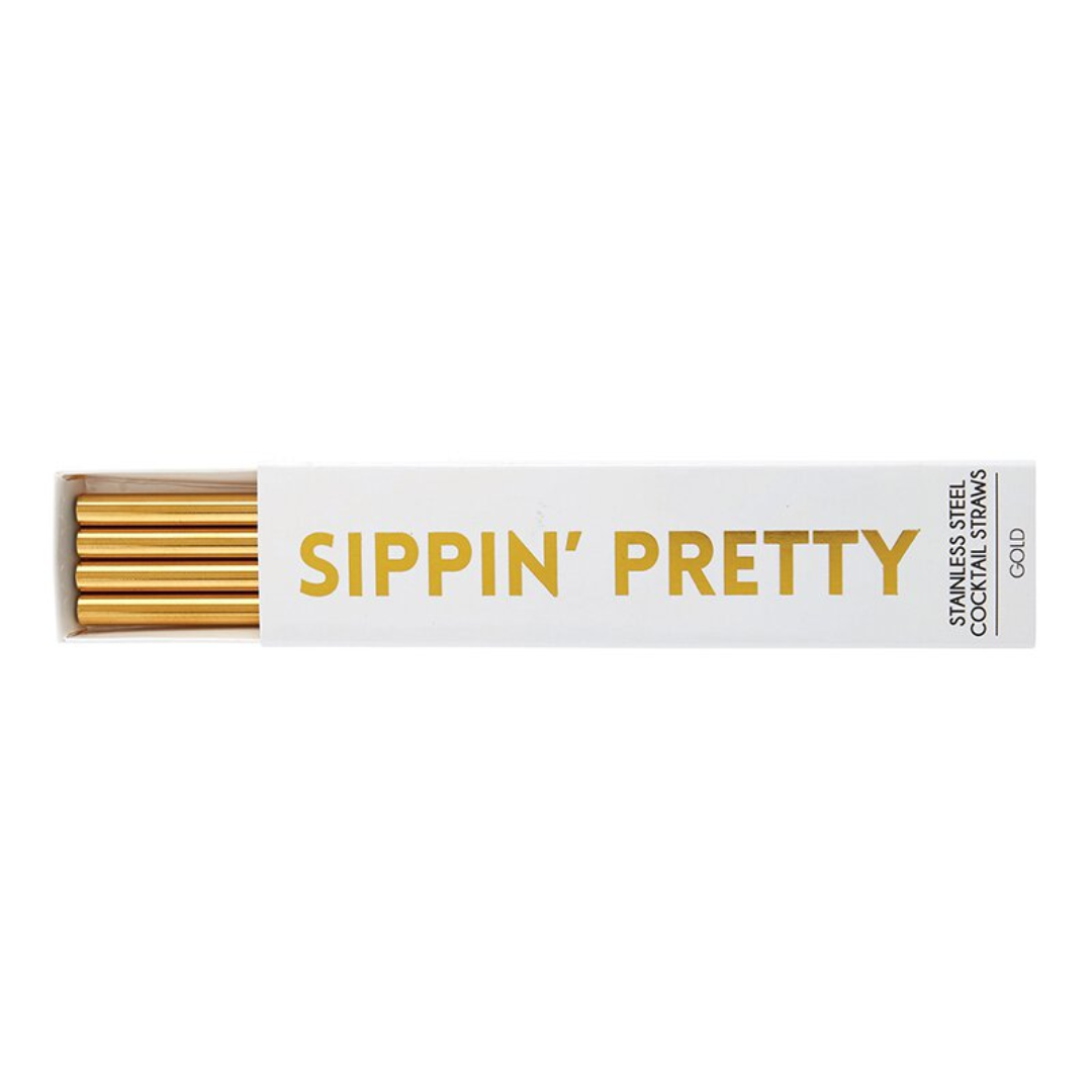 Gold Sippin' Pretty Cocktail Straw Set