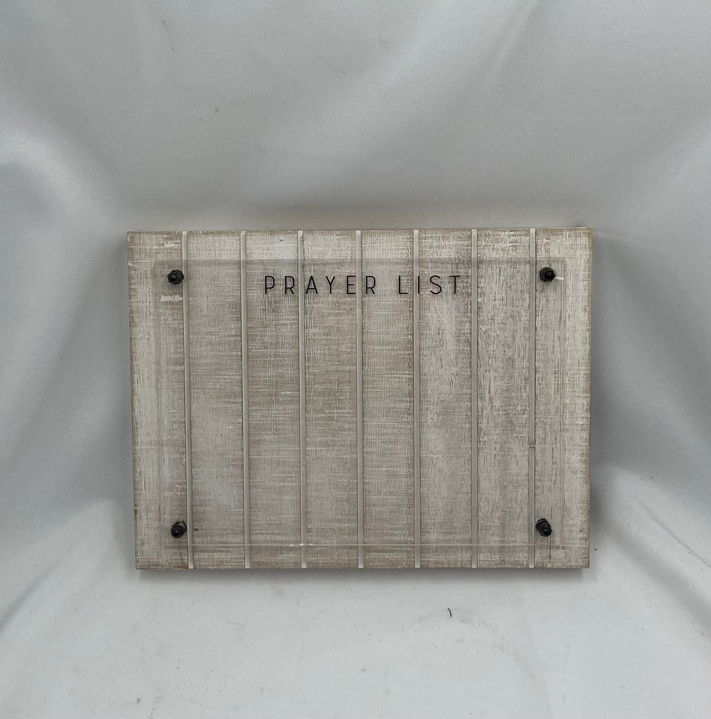 10" x 7.5" Acrylic Prayer List On Wooden Block Plaque