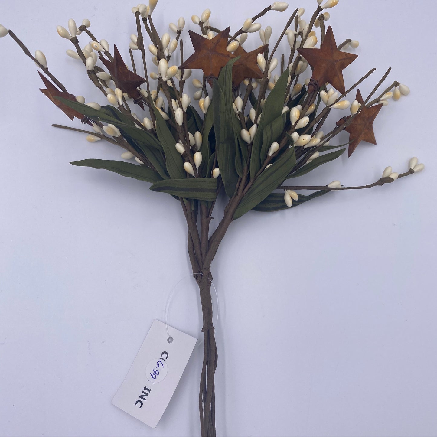 10" Cream Berry Pick With Stars