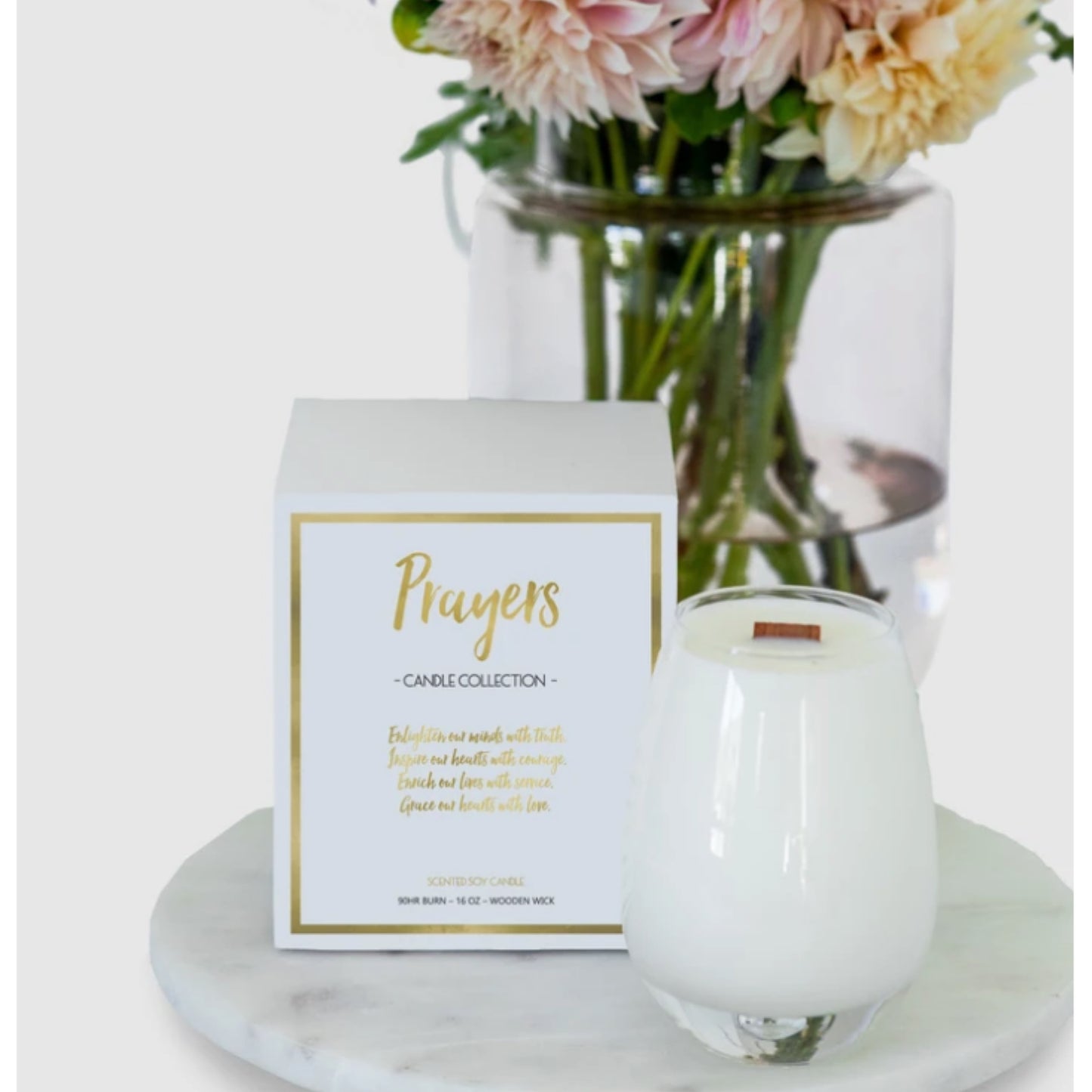 Prayers Gratitude Glass Jar Candle