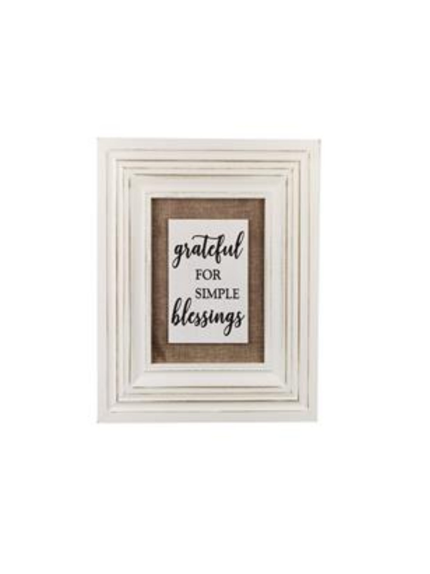 Wooden Framed Sign With Burlap & Inspirational Saying