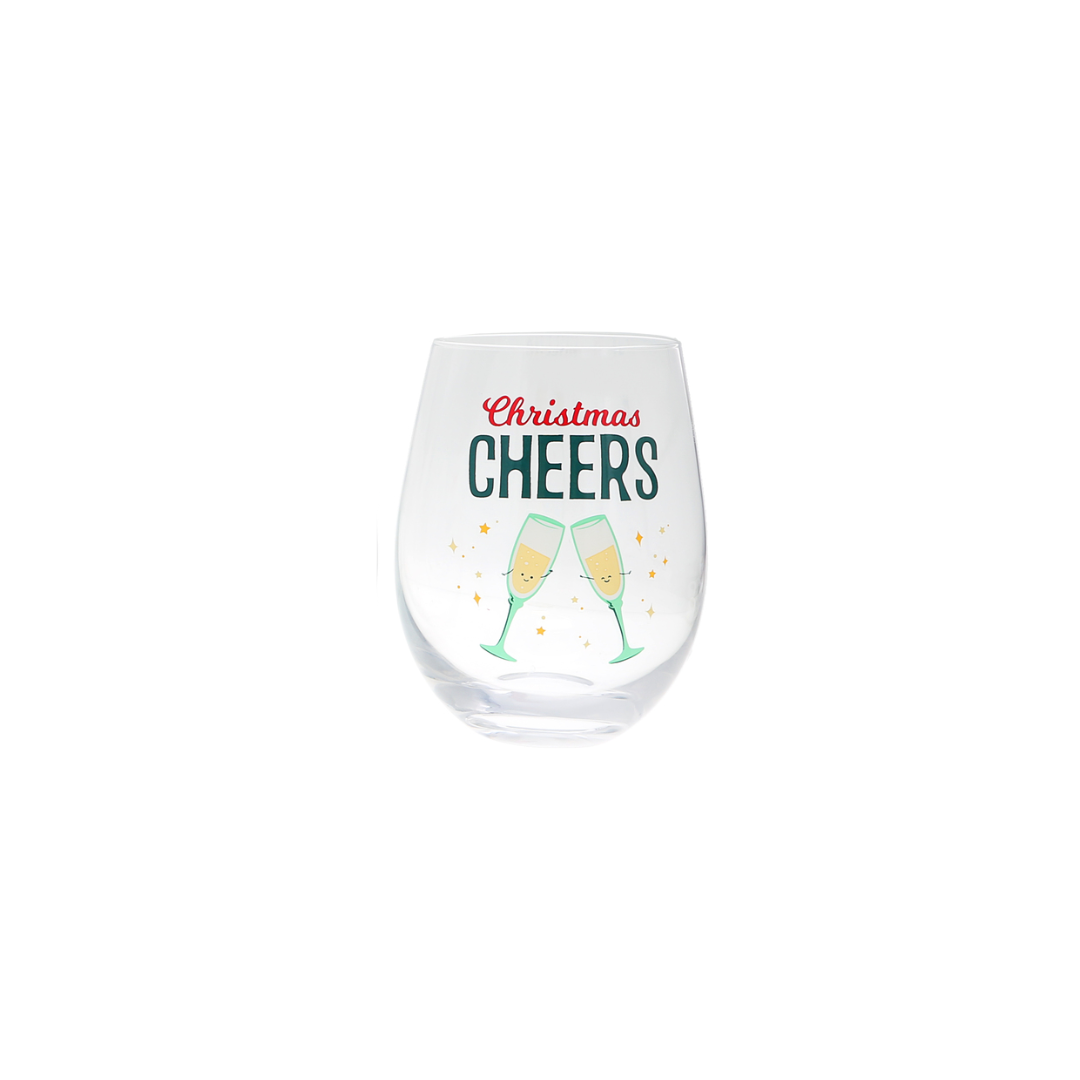 Holiday Stemless Wine Glasses