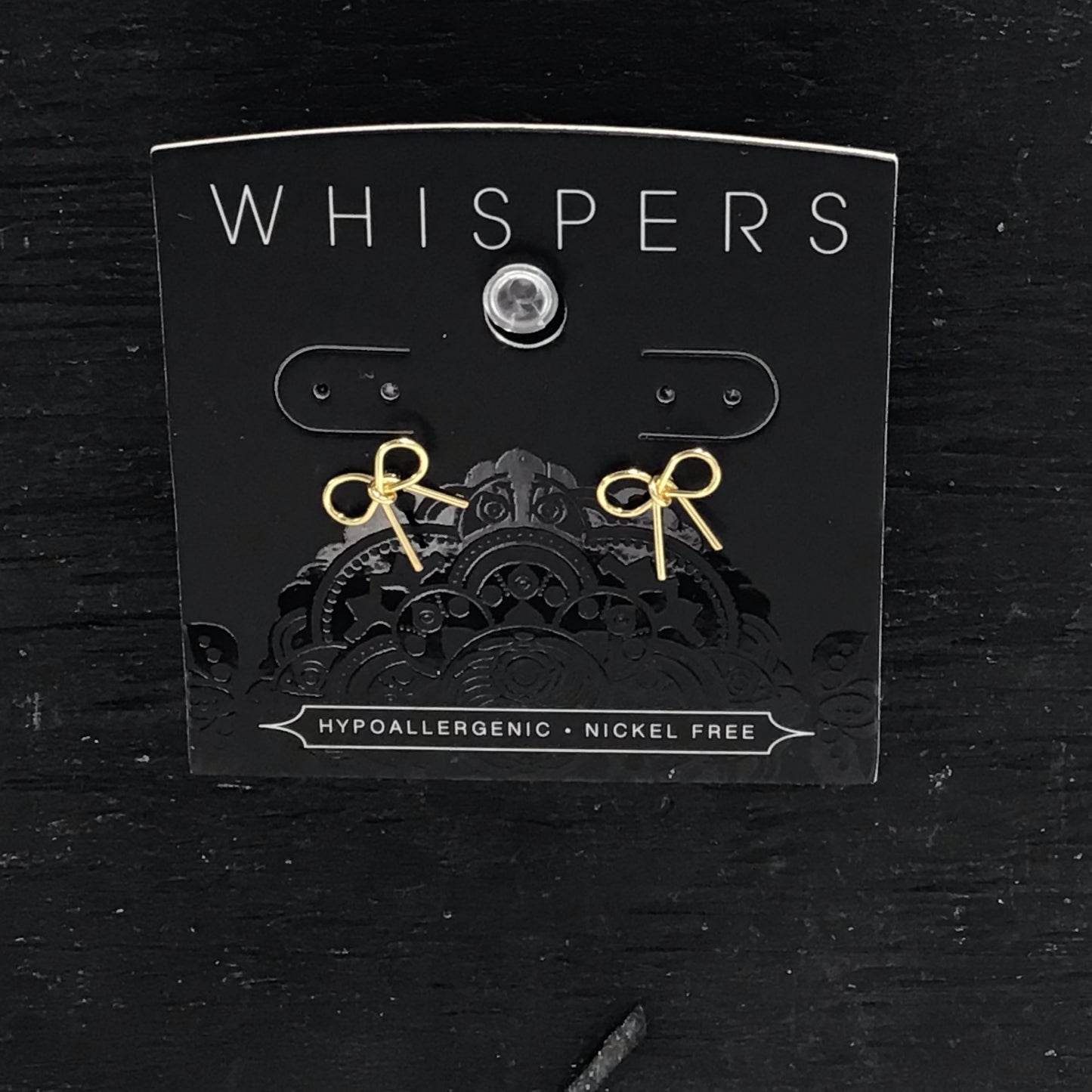 Whispers Gold Ribbon Stud